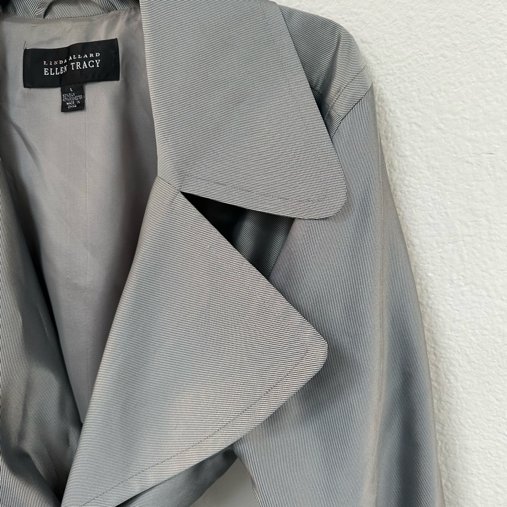 Ellen Tracy Women's Silver Trench Coat - Picture 5 of 13